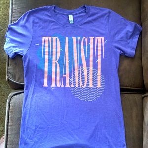 Transit T shirt - purple - size small - cool retro logo - Bella canvas